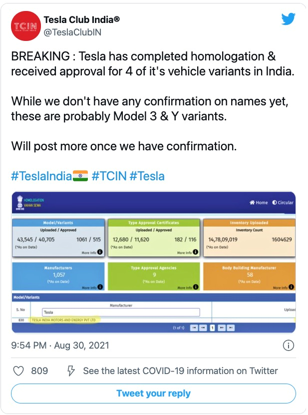 马斯克想建厂？特斯拉4款车型获批进入印度：充电桩都还没几个